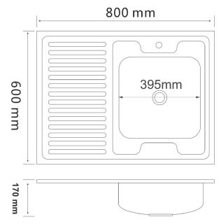 Кухонная мойка РМС MG6-8060R нержавеющая сталь